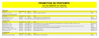 PROMOTION DE PRINTEMPS