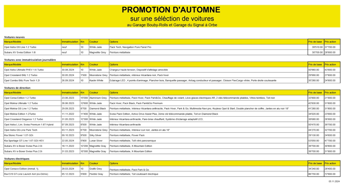 PROMOTION D&#039;AUTOMNE